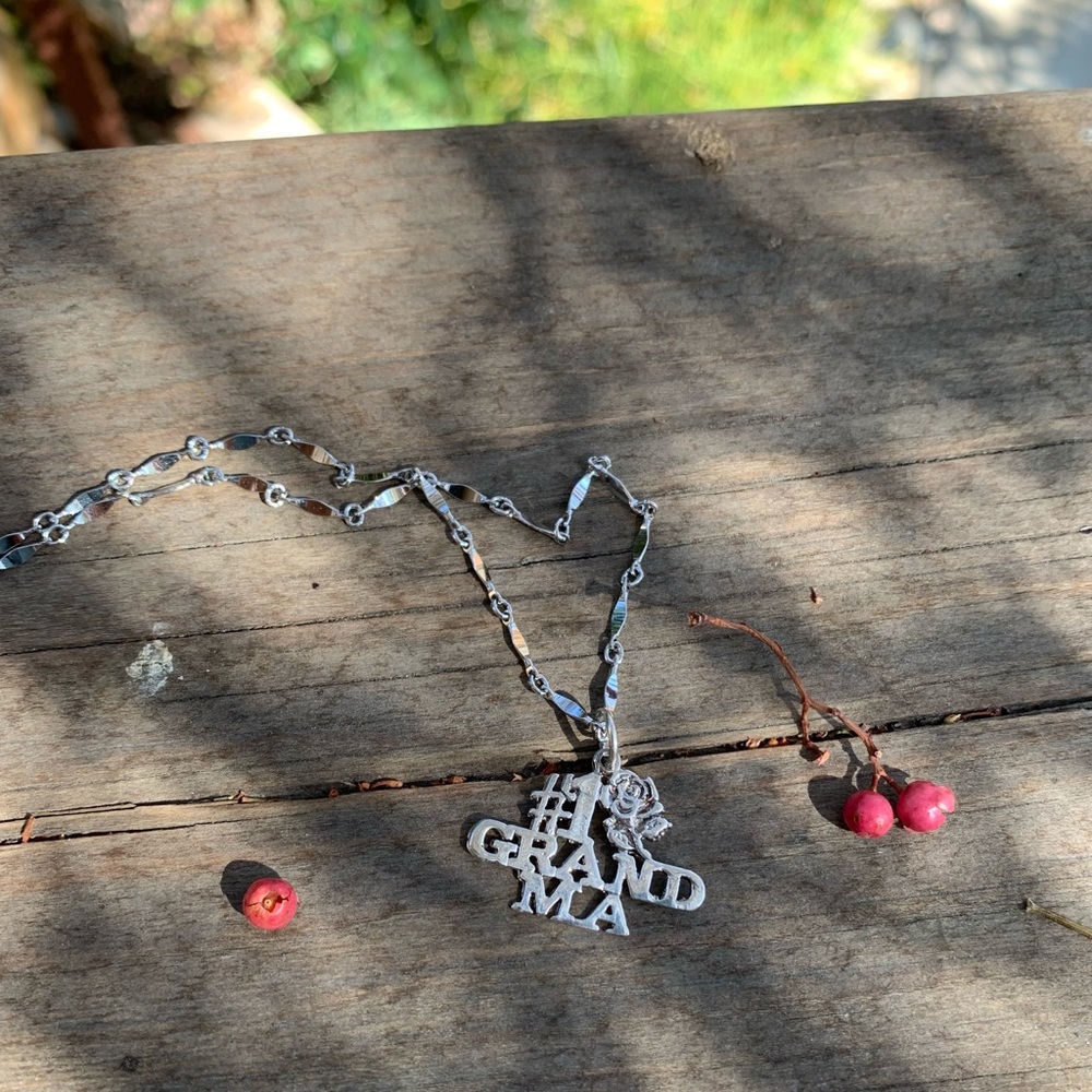 #1 Grandma Pendant Sterling Silver Necklace